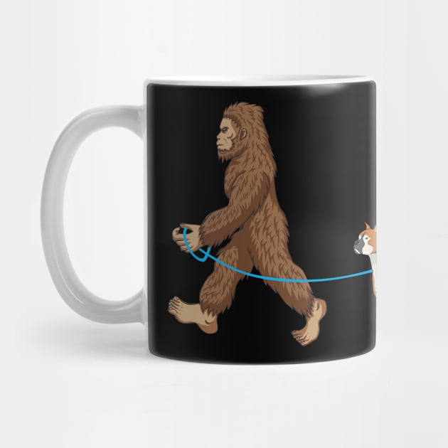 Bigfoot Dog Walk Boxer - Sasquatch Dog Lovers by SkivingtonAllanss